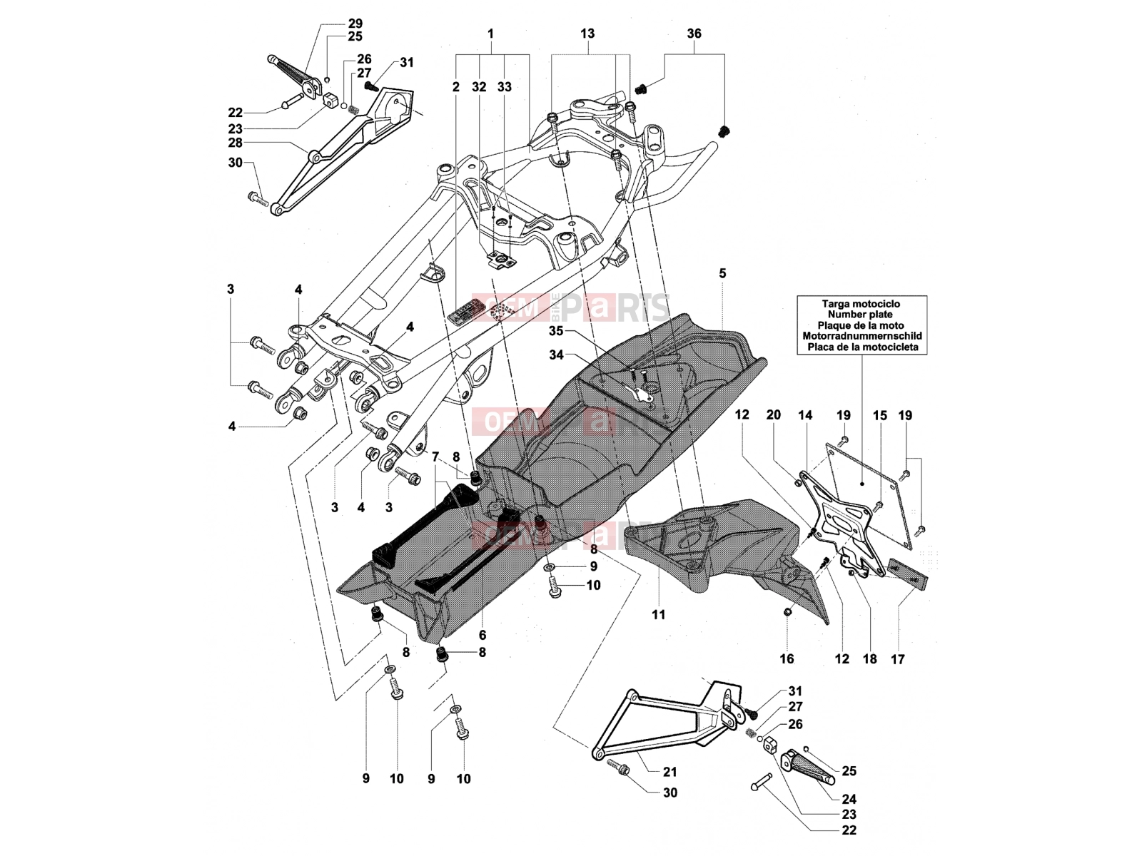 MV Agusta Brutale 910 S Rear Frame Assembly