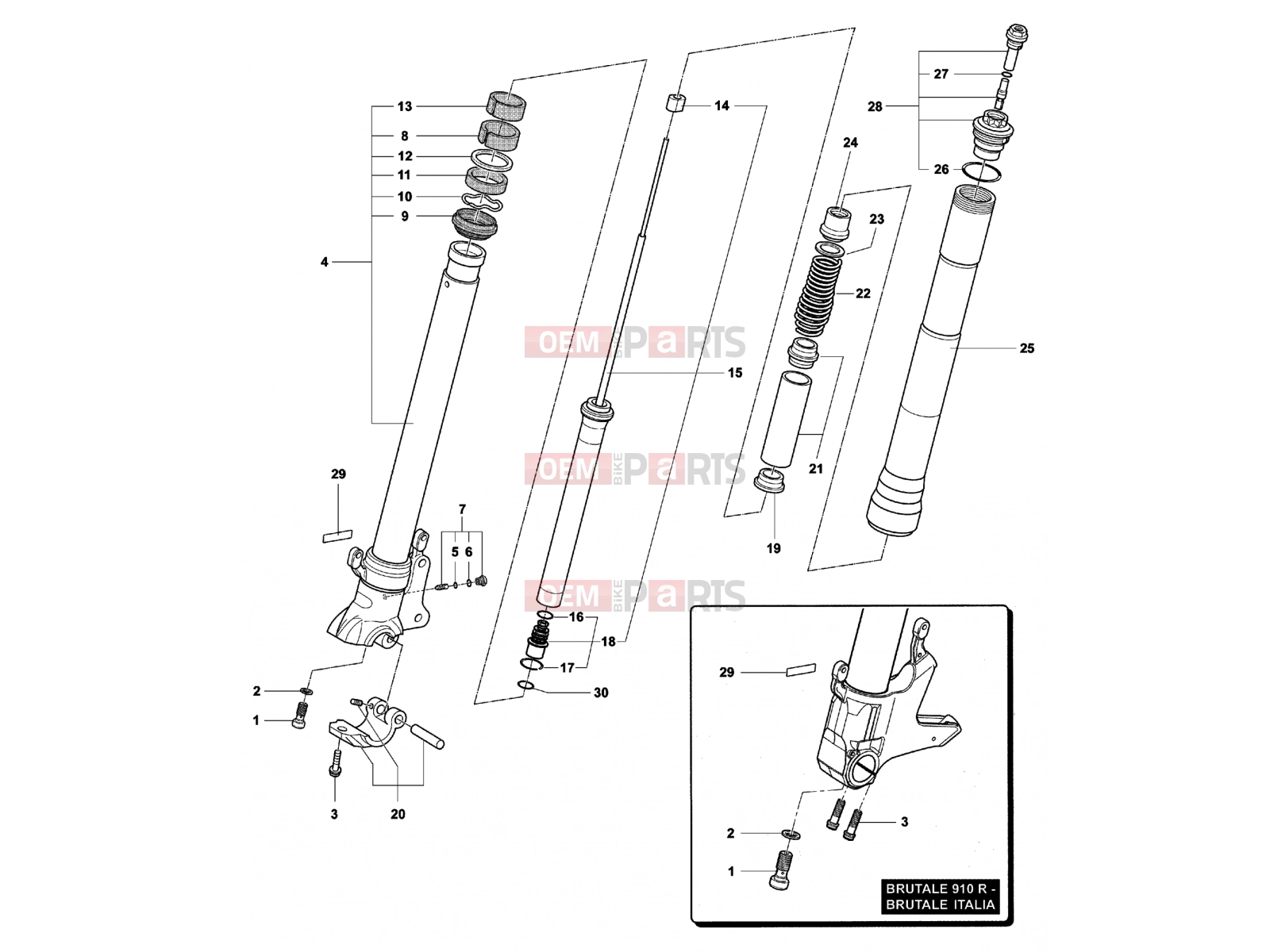 MV Agusta Brutale 910 R Front Fork Right