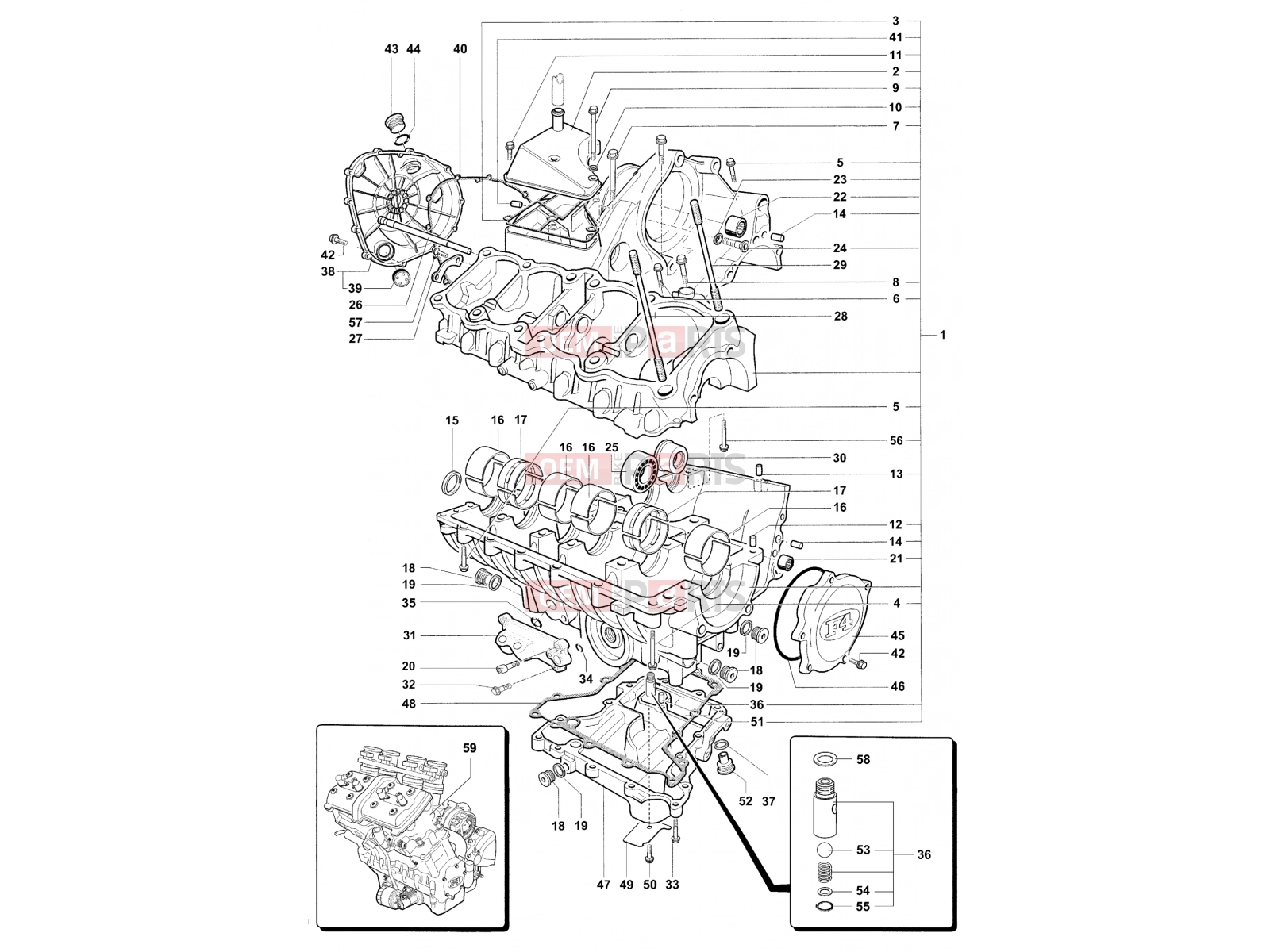 MV Agusta Brutale 910 R Crankcase Assembly