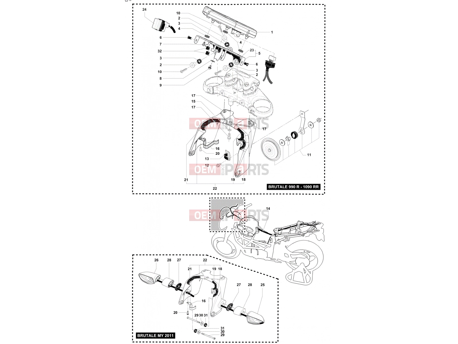 MV Agusta Brutale 920 Dashboard - Indicators