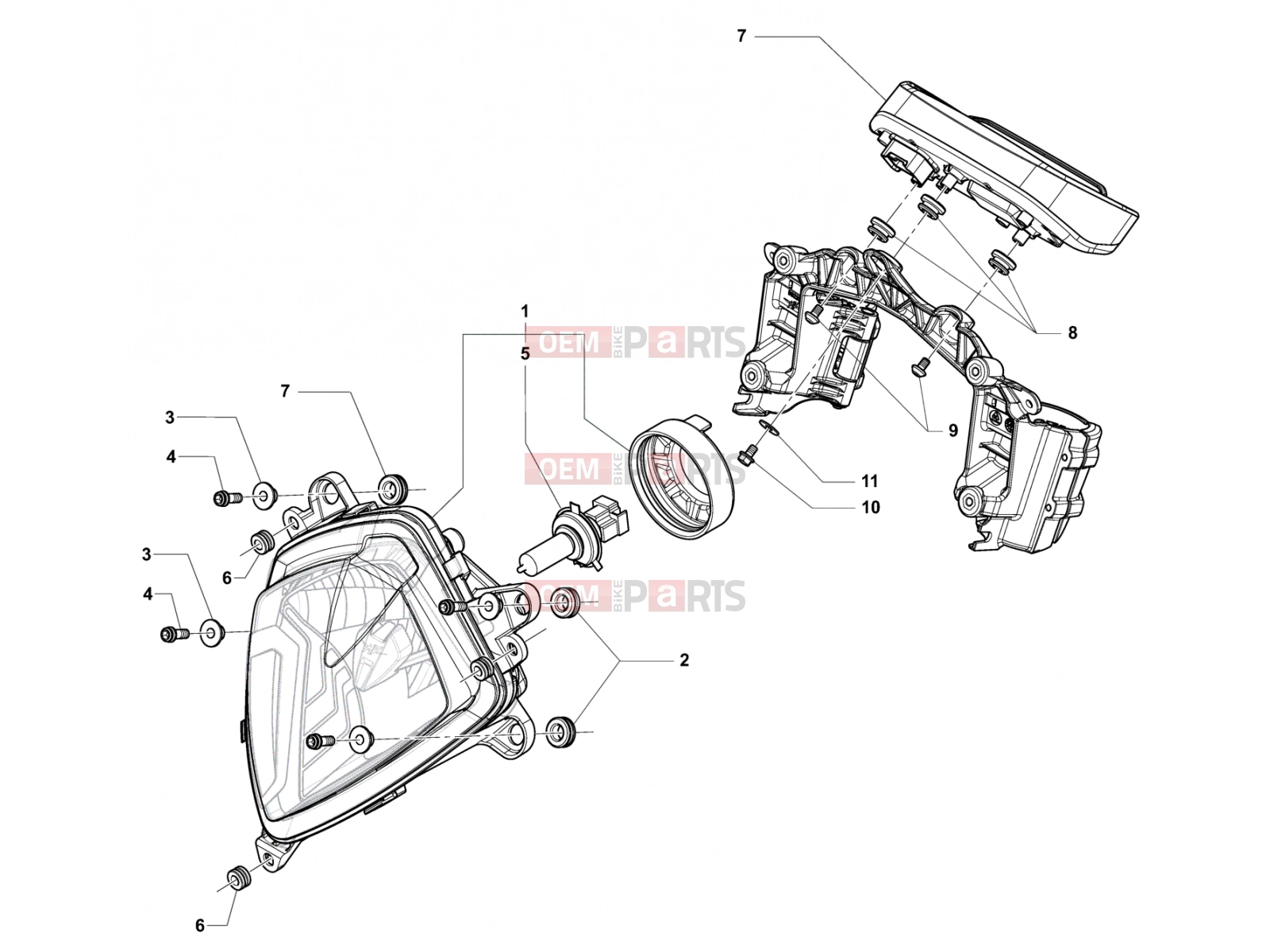 Headlight - Dashboard - MV Agusta Rivale 800