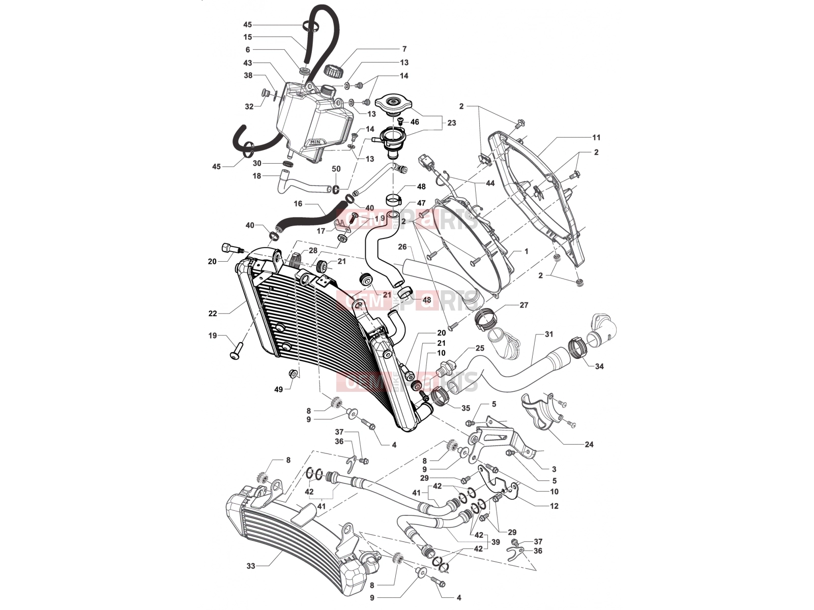 Cooling System - MV Agusta Rivale 800
