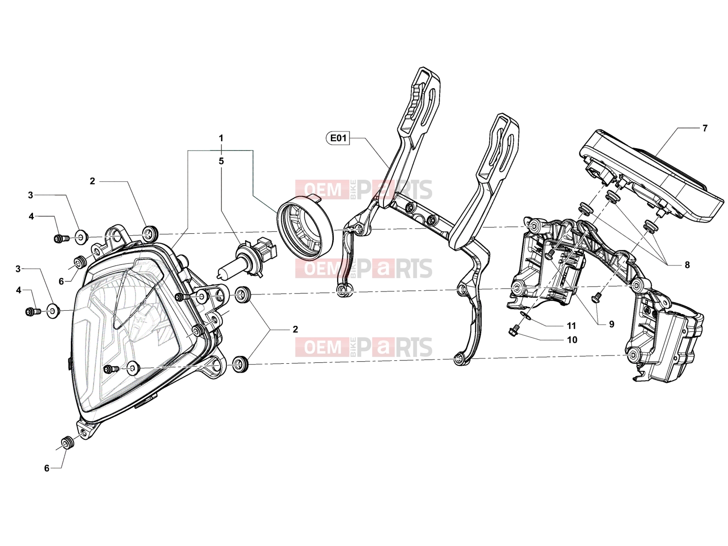 Headlight Components - MV Agusta Stradale 800