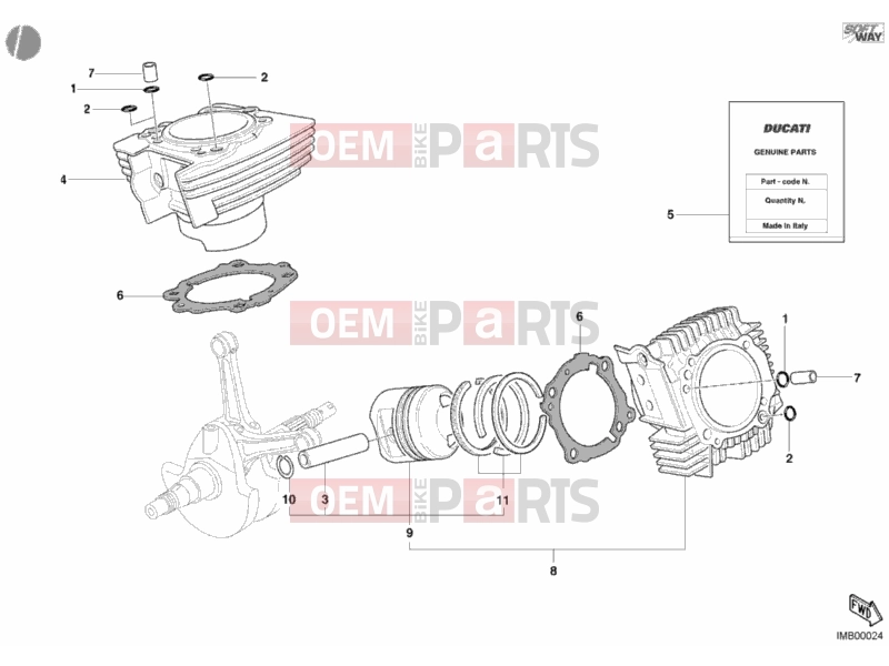 DUCATI 2006 Monster 620 CYLINDER - PISTON » ENGINE CASE