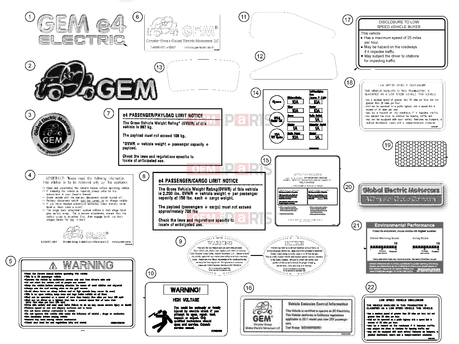 Polaris 2011 LEV GEM - e2/e4/e6/eS/eL/eLXD DECALS | DECALS, 2011 - e4 (49GEMDECALS11DECALSE4)
