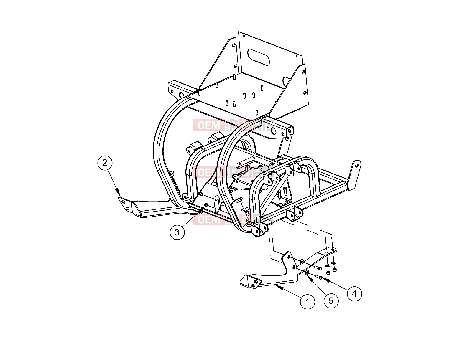 FRAME » FRAME, OPTIONS, BUMPER, MOUNT, FRONT, RUGGED - (49GEMOPTIONS11BUMPERMT) - Polaris GEM - e2/e4/e6/eS/eL/eLXD 2011