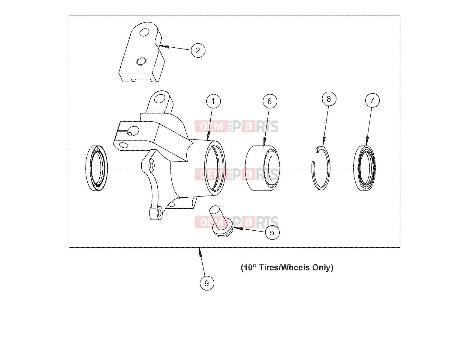 Polaris 2011 LEV GEM - e2/e4/e6/eS/eL/eLXD STEERING | STEERING, KNUCKLE, LEFT, 7.56 DISC - e2/eS (49GEMSTEER11KNUCKLELT)