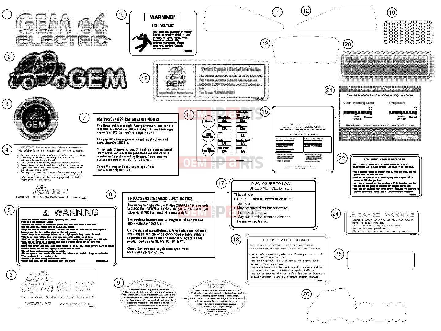 Polaris 2010 LEV GEM - E2/E4/E6/ES/EL/ELXD DECALS | DECALS, 2011 - e6 (49GEMDECALS11DECALSE6)