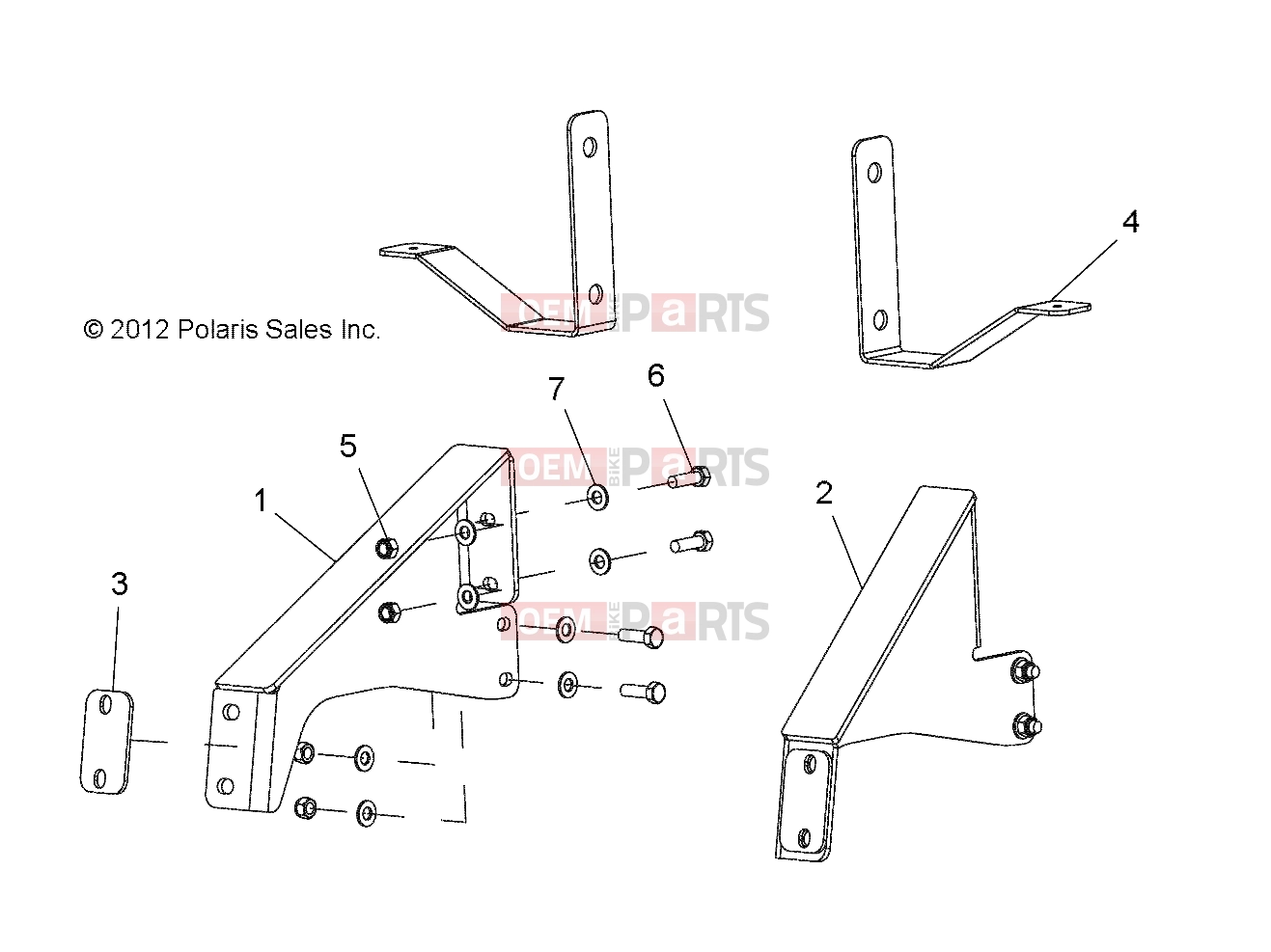 Polaris 2010 LEV GEM - E2/E4/E6/ES/EL/ELXD FRAME | FRAME, OPTIONS, BUMPER, BRACKET, REAR - e6 (49GEMOPTIONS11BRKTRR)