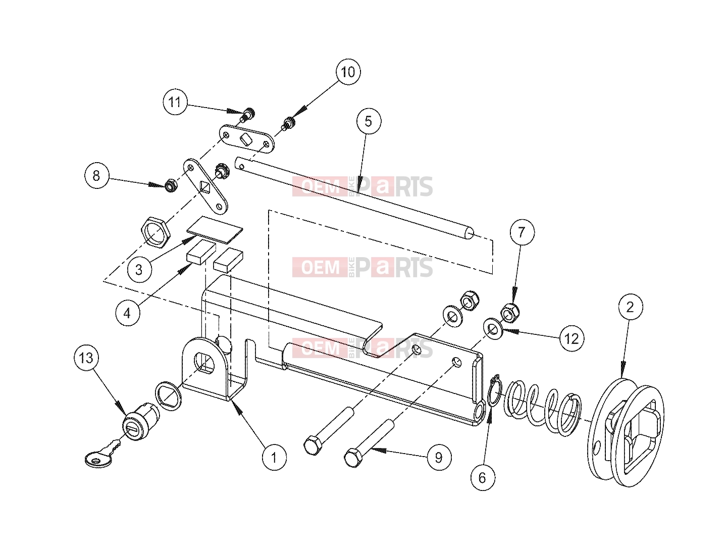 Polaris 2010 LEV GEM - E2/E4/E6/ES/EL/ELXD STEERING | STEERING, LOCK, MANUAL - e2/e4/e6/eS/eL/eLXD (49GEMSTEER11LOCK)