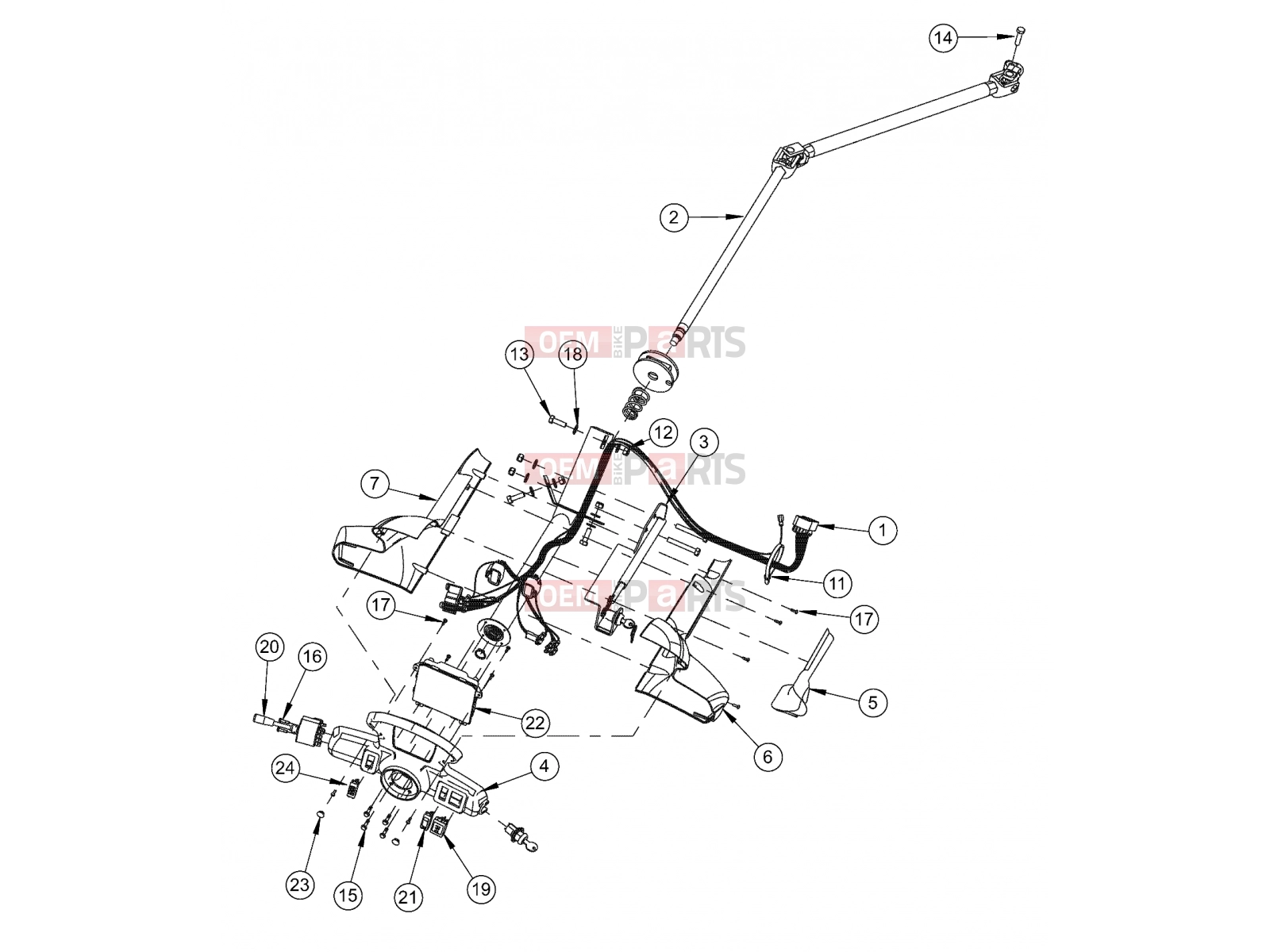 Polaris 2009 LEV GEM - E2/E4/E6/ES/EL/ELXD ELECTRICAL | ELECTRICAL, COLUMN STEERING WITH LOCK - e2/e4/e6/eS/eL/eLXD (49GEMELECTRICAL11COLUMNLK)