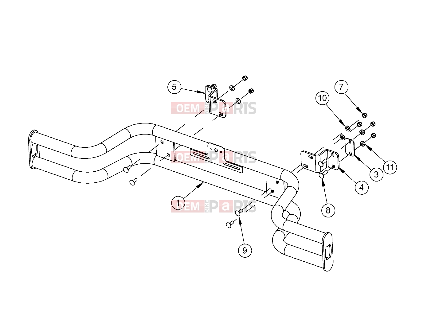 Polaris 2009 LEV GEM - E2/E4/E6/ES/EL/ELXD FRAME | FRAME, OPTIONS, BUMPER, REAR, RUGGED - e2/e4/e6 (49GEMOPTIONS11BUMPERRRRGD)