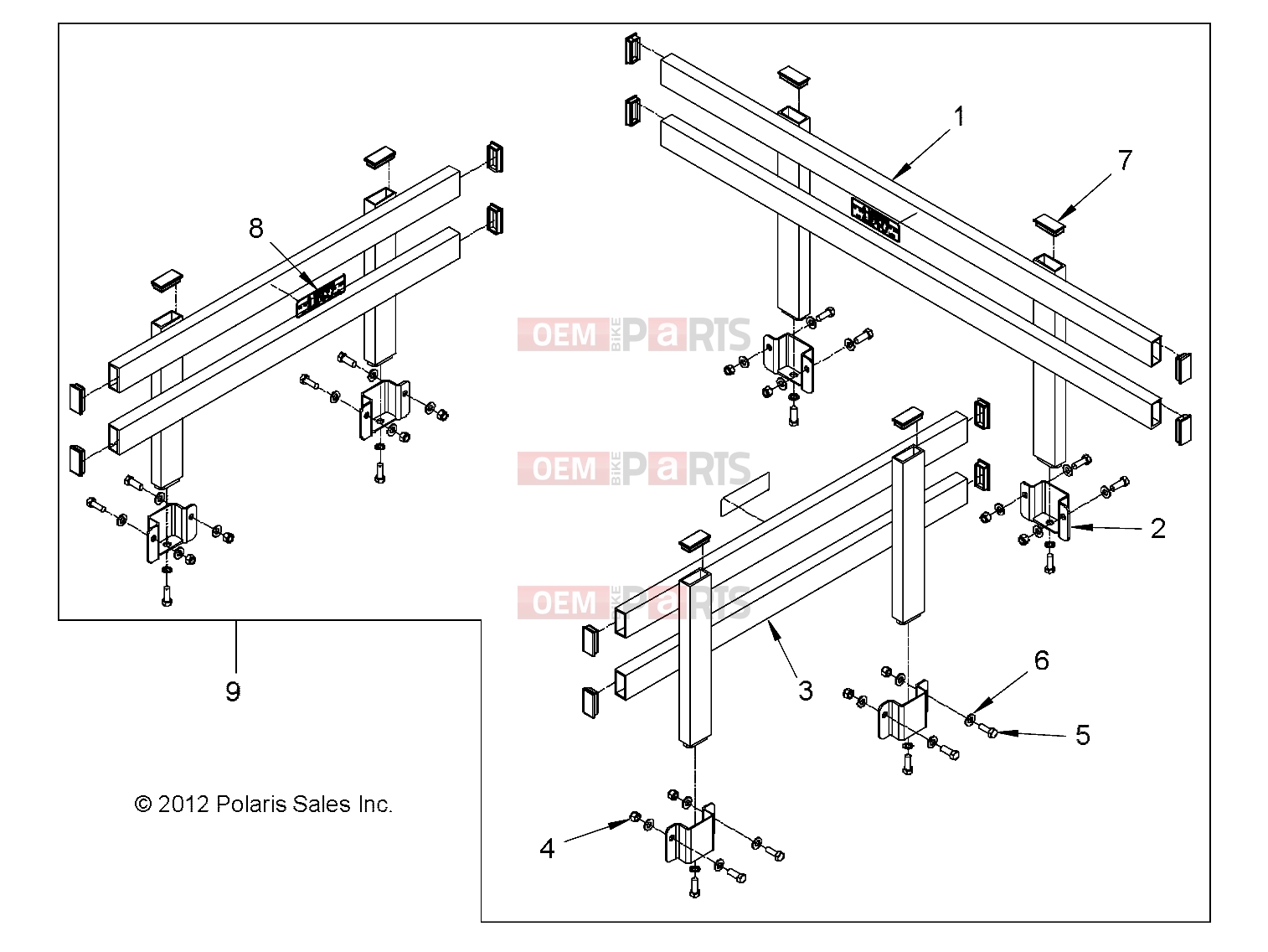 Polaris 2008 LEV GEM - E2/E4/E6/ES/EL/ELXD BODY | BODY, OPTIONS, KIT, SIDES, SHORT BACK - e4/e6wSopt/eS (49GEMOPTIONS11SIDESSB)