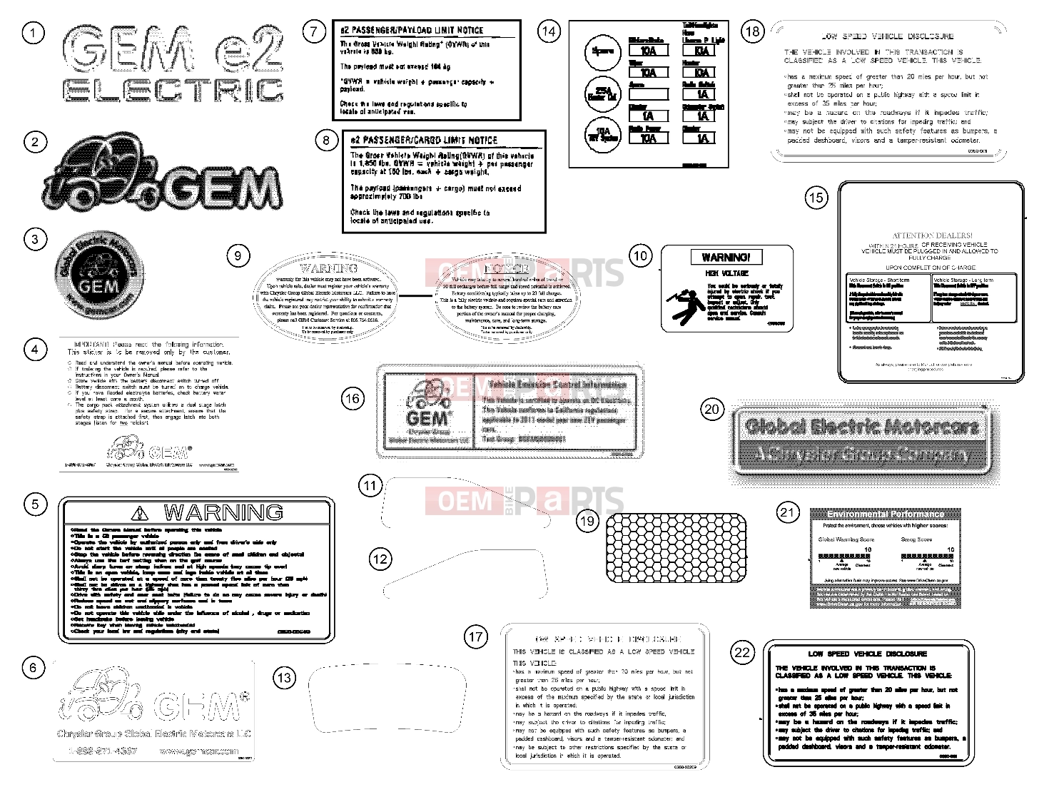Polaris 2008 LEV GEM - E2/E4/E6/ES/EL/ELXD DECALS | DECALS, 2011 - e2 (49GEMDECALS11DECALSE2)