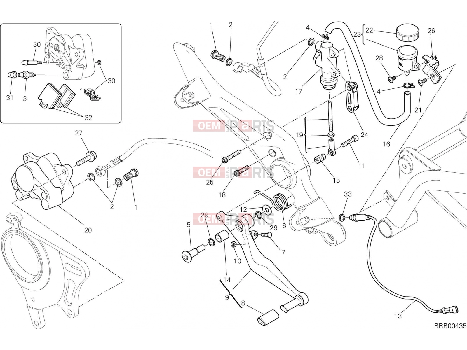 REAR BRAKE SYSTEM [MOD:HYP STR;XST:AUS,EUR,FRA,JAP,TWN] - Ducati Hyperstrada 2015