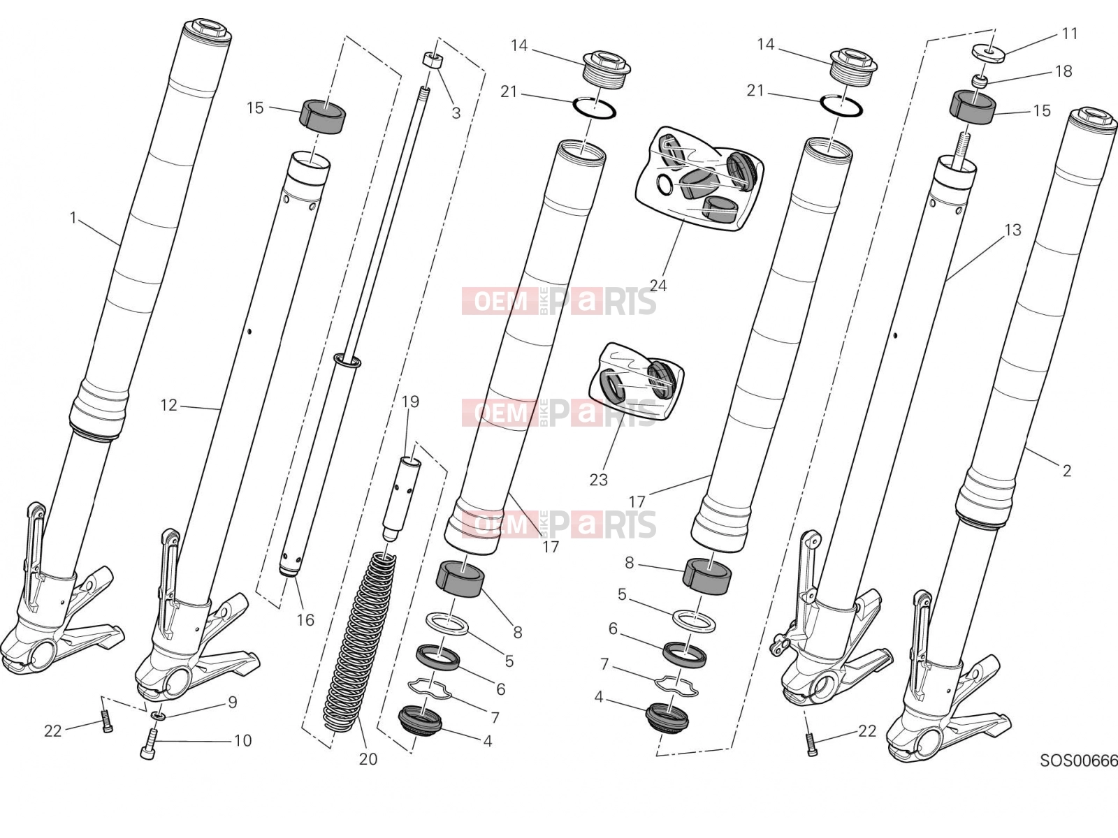 DUCATI 2016 Hyperstrada 939 FRONT FORK [MOD:HY939STR]