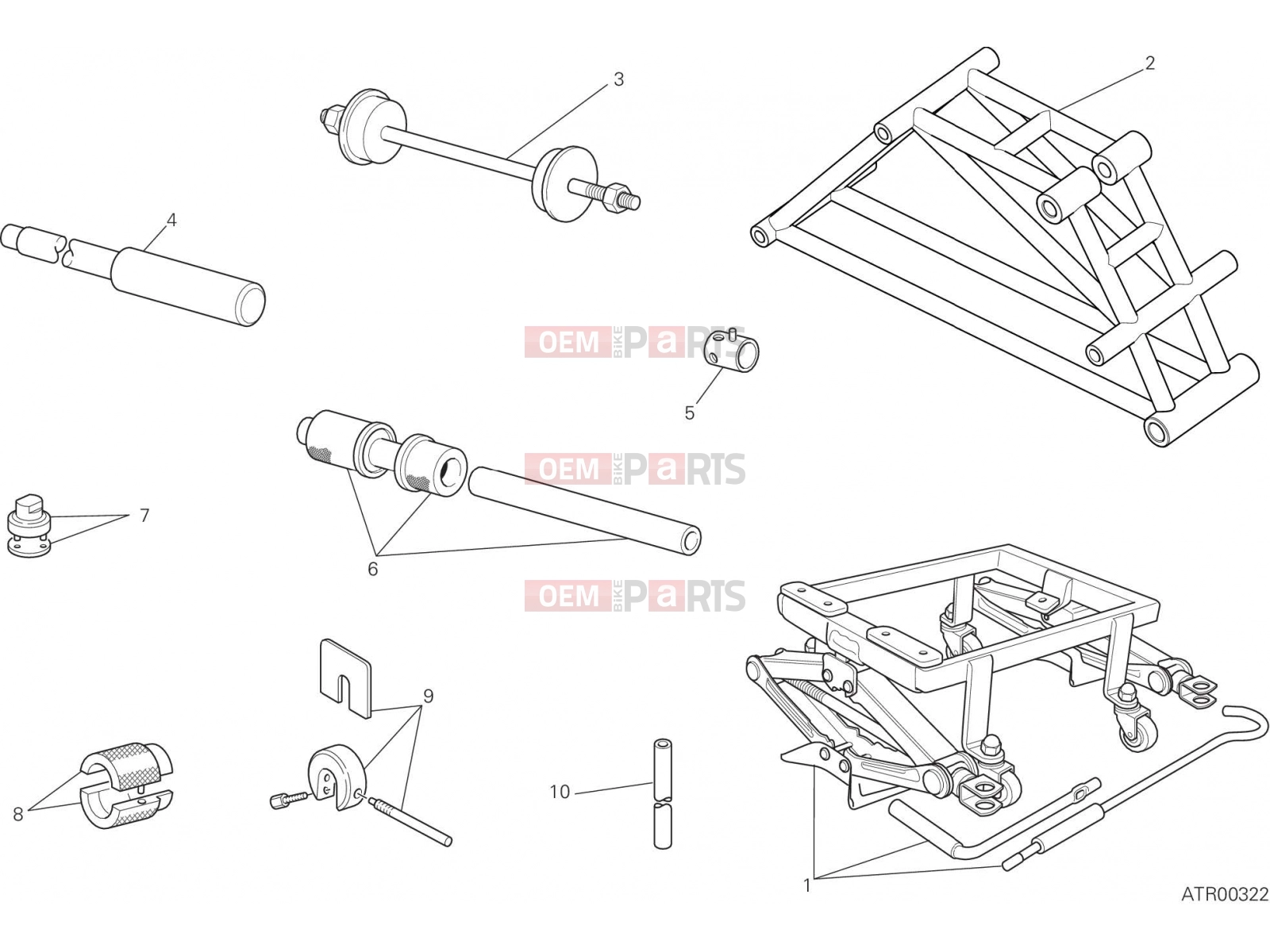 DUCATI 2016 Monster 821 Dark WORKSHOP SERVICE TOOLS, FRAME [MOD:M821DARK]