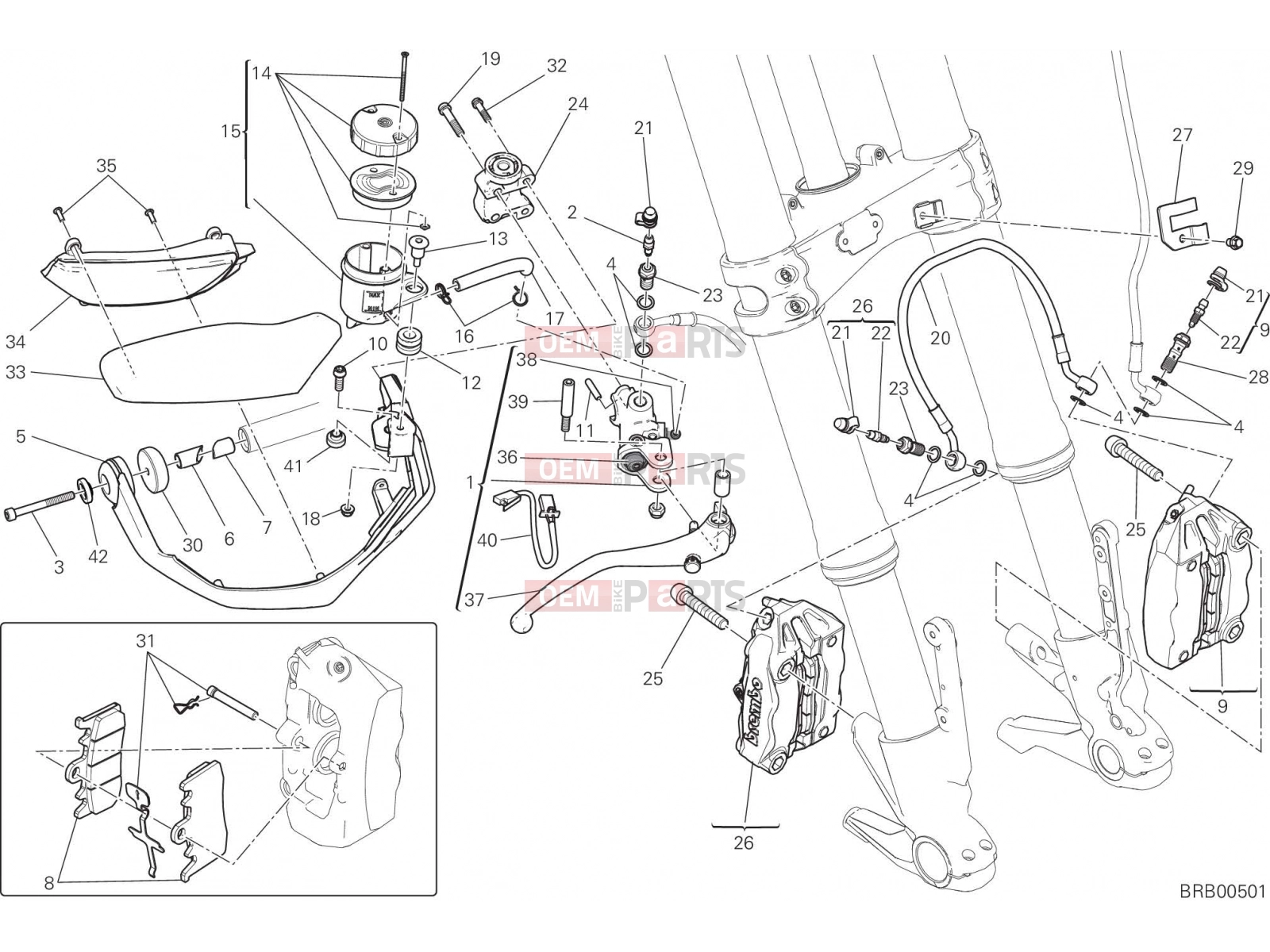 DUCATI 2016 Multistrada 1200 FRONT BRAKE SYSTEM [MOD:MS1200]