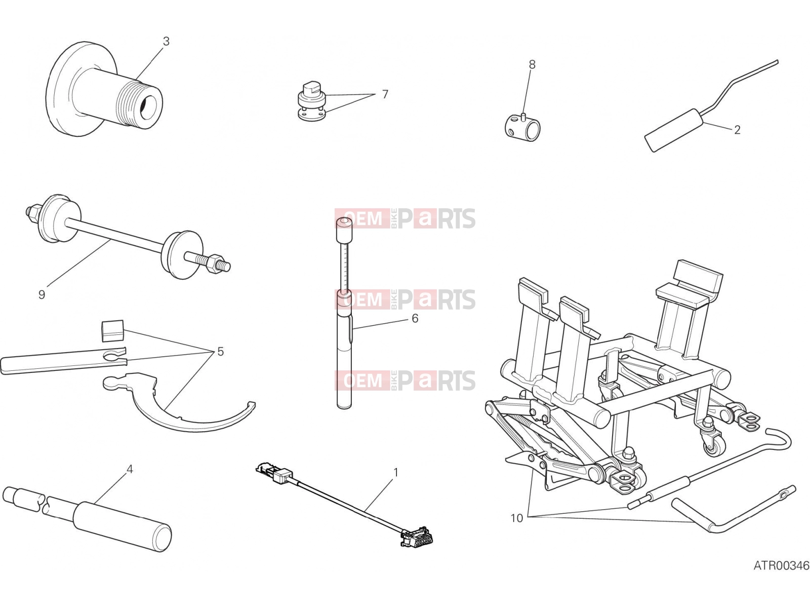 DUCATI 2017 XDiavel WORKSHOP SERVICE TOOLS, FRAME [MOD:XDIAVEL]