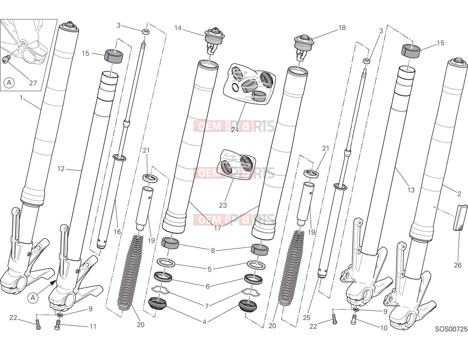 DUCATI 2018 Monster 1200 FRONT FORK [MOD:M 1200]