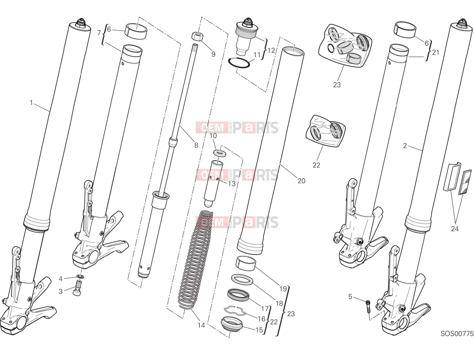 DUCATI 2019 Multistrada 1260 FRONT FORK [MOD:MS1260]