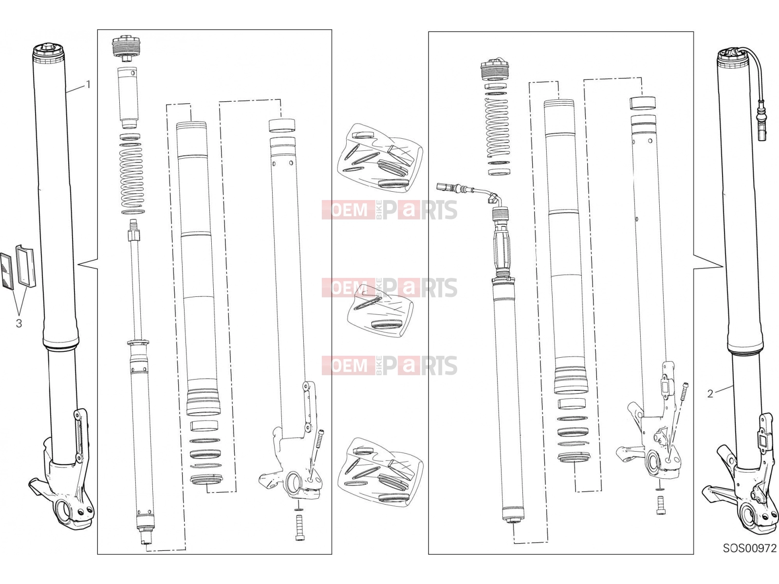 DUCATI 2019 Multistrada 1260 Enduro FRONT FORK [MOD:MS1260E]