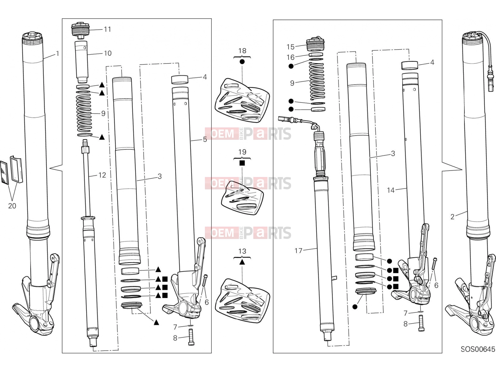 DUCATI 2020 Multistrada 1260 S FRONT FORK [MOD:MS1260S]