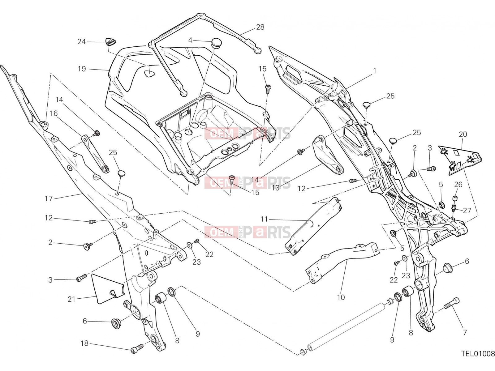 DUCATI 2020 Multistrada 950  REAR FRAME COMP. [MOD:MS950]