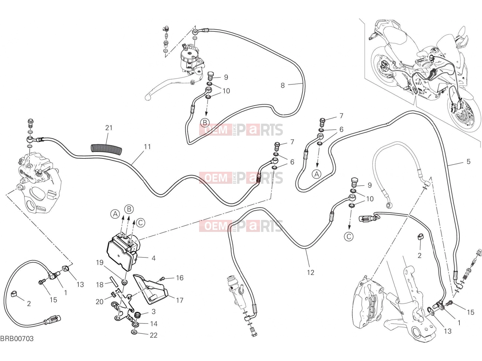DUCATI 2020 Multistrada 950  BRAKING SYSTEM ABS [MOD:MS950]