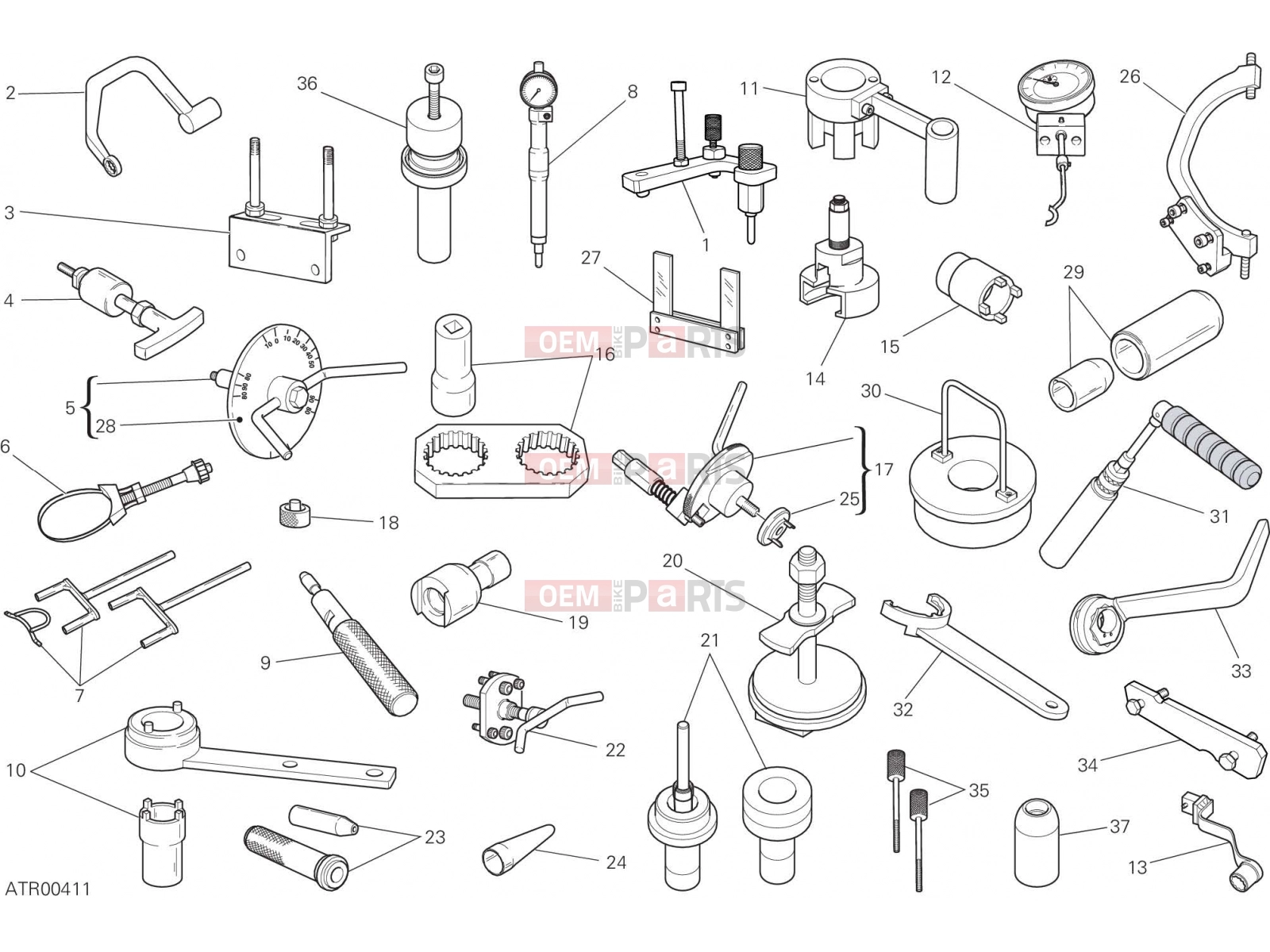 WORKSHOP SERVICE TOOLS, ENGINE [MOD:M 821] - Ducati Monster 821 2021