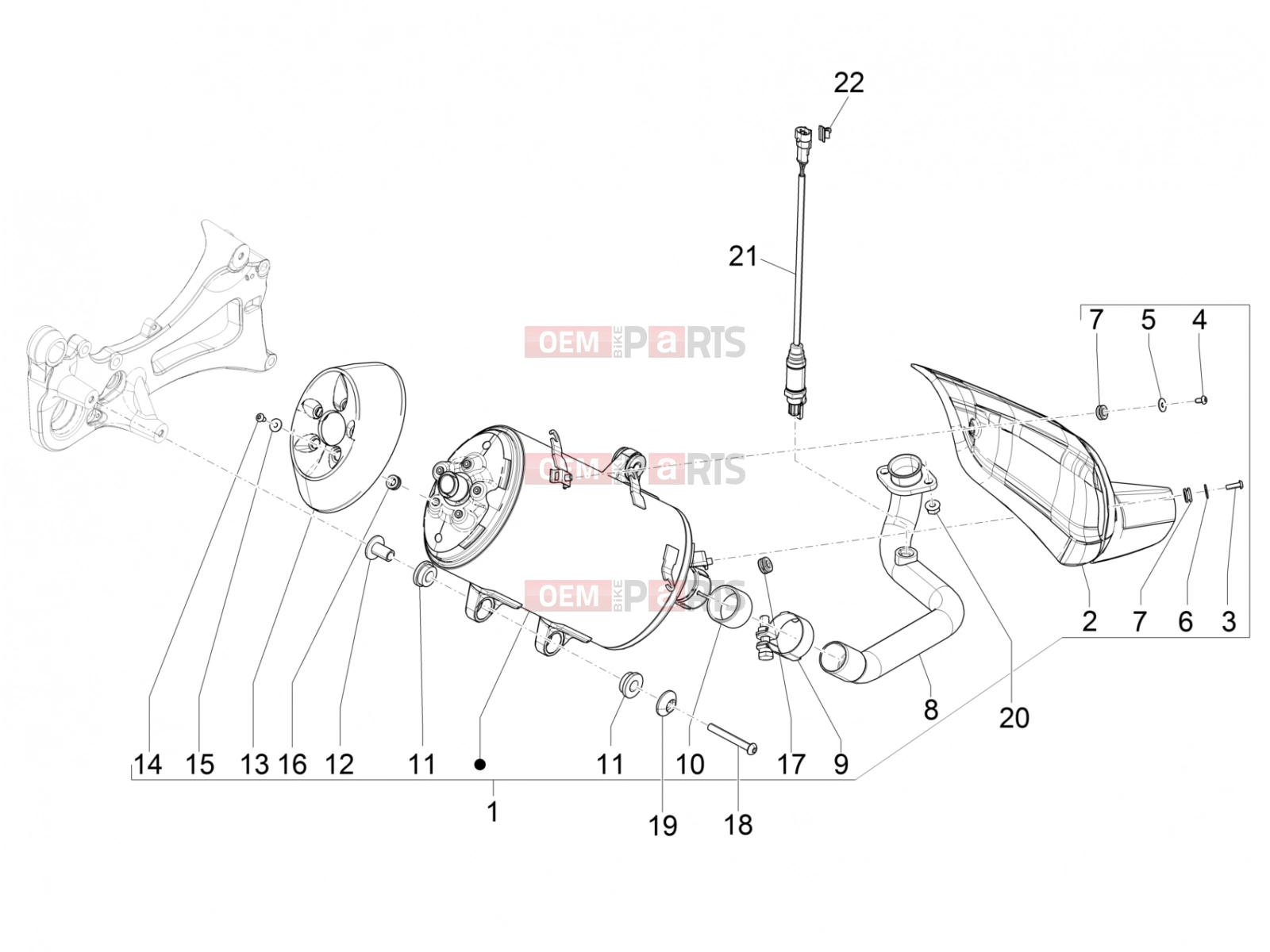 PIAGGIO BV 350 IE ABS (USA / CA) Engine » Silencer