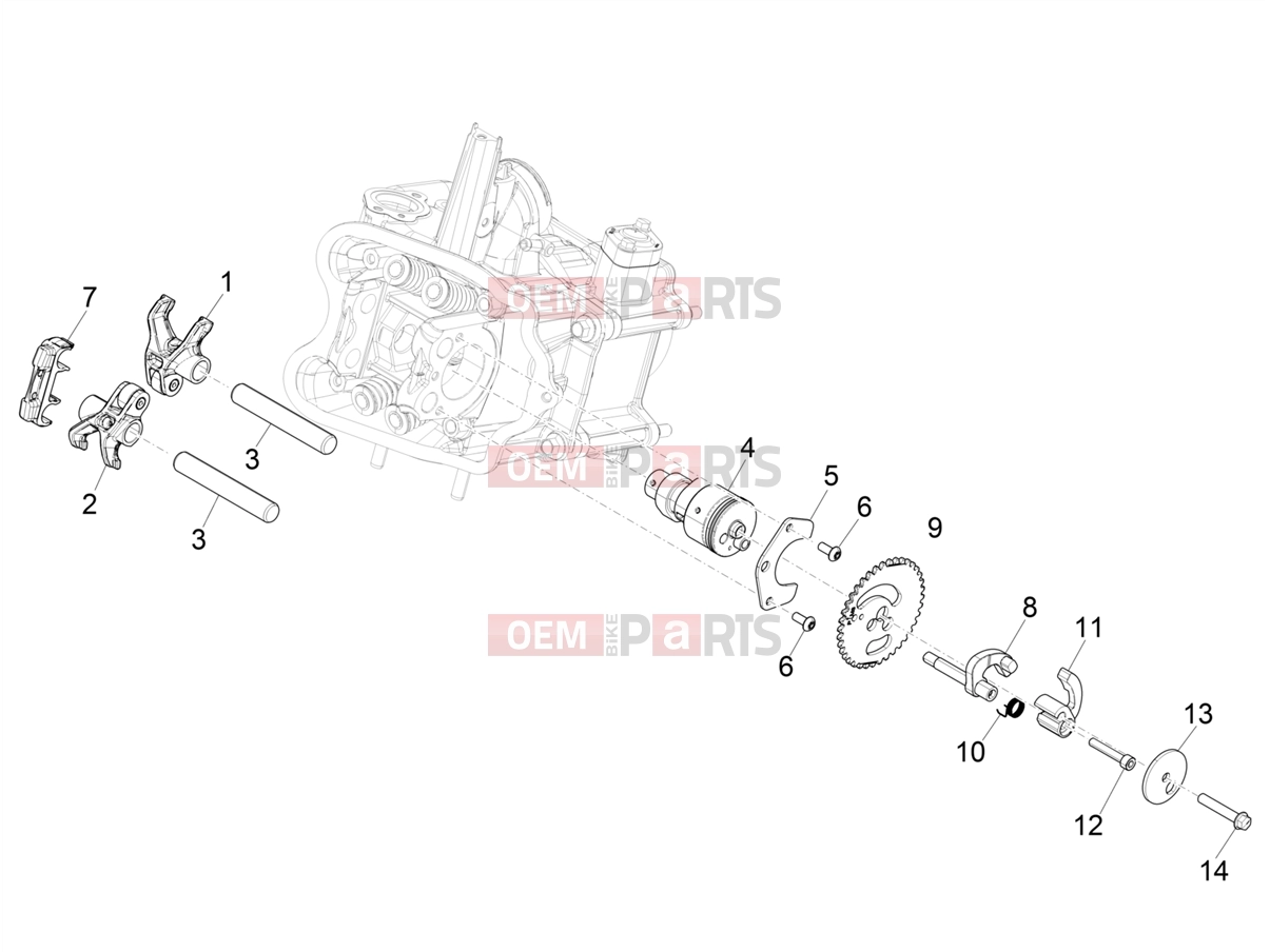 PIAGGIO MP3 400 Engine » Rocking levers support unit