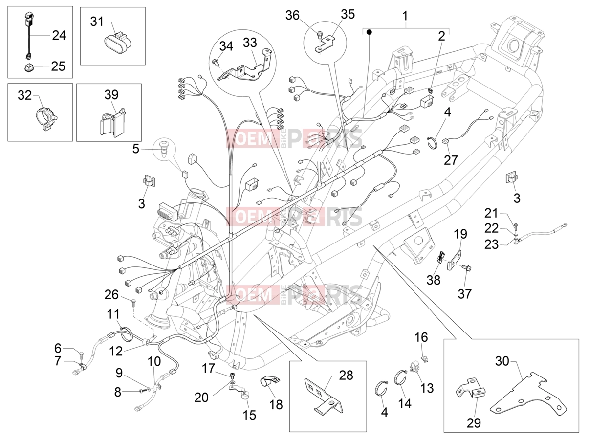 PIAGGIO MP3 400 Electrical system » Main cable harness