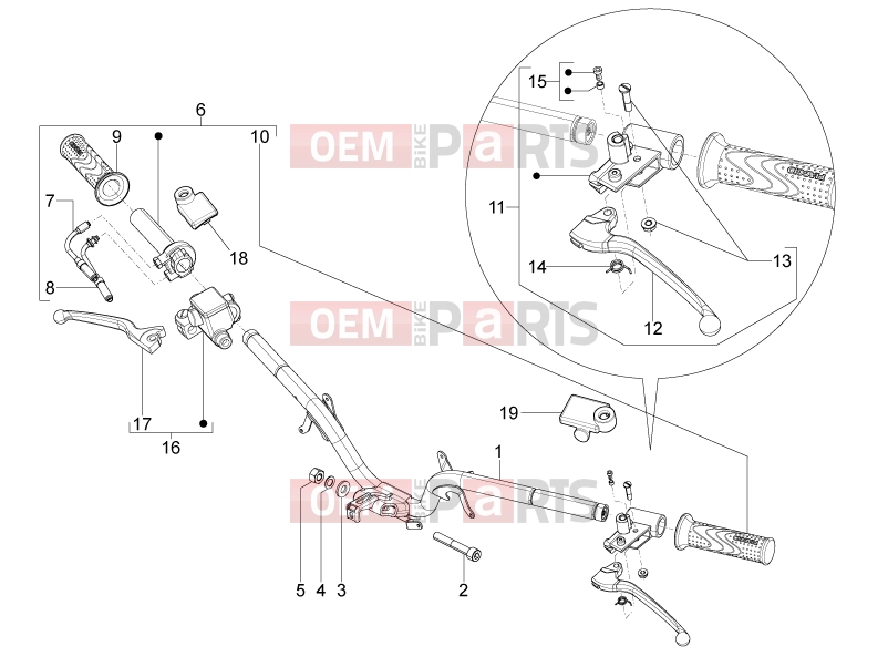Handlebars/Steering » Handlebars - Master cil. - Piaggio Typhoon 125 4T 2V 2019