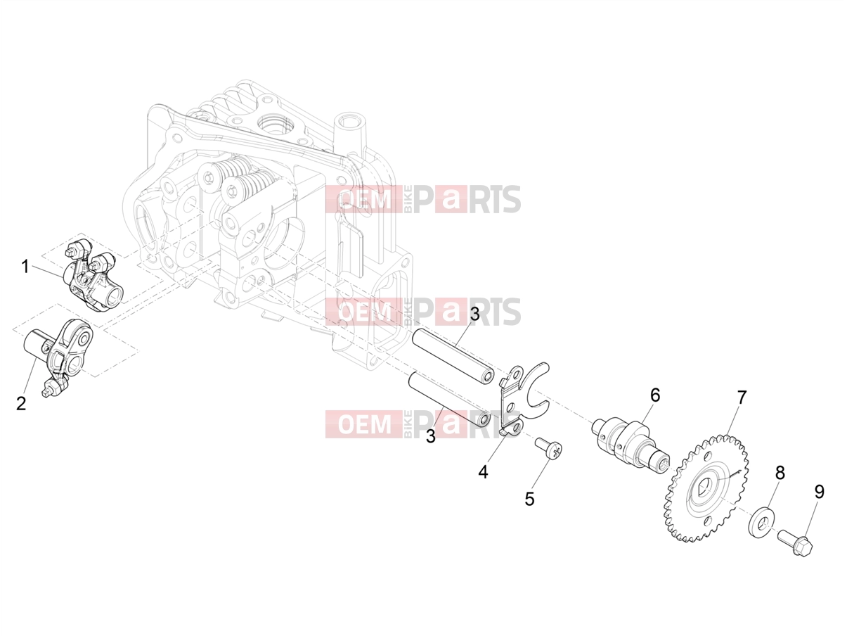 PIAGGIO Zip 50 4T Engine » Rocking levers support unit