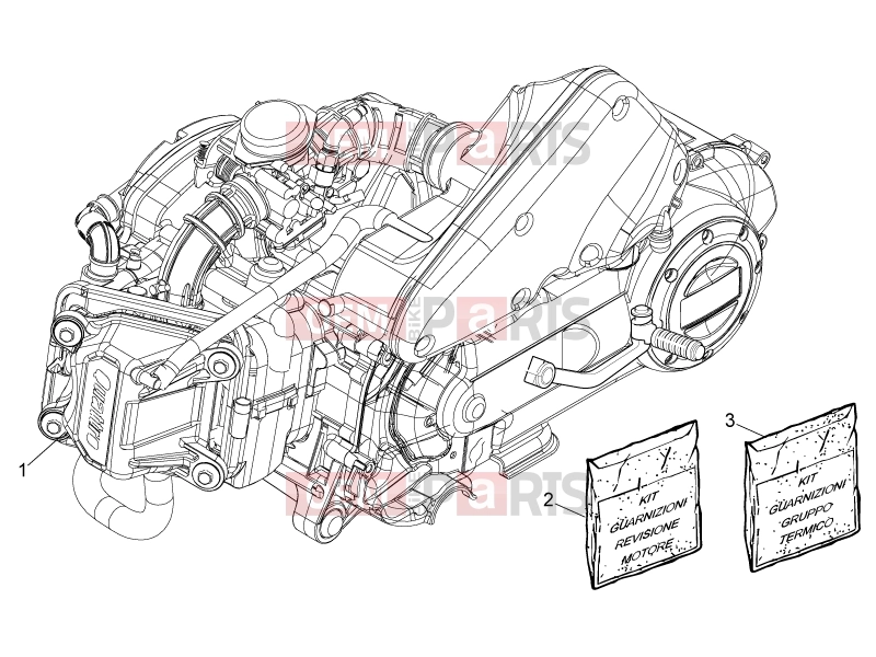 Engine » Engine assembly - Piaggio Typhoon 50 4T 4V (USA / CA) 2022