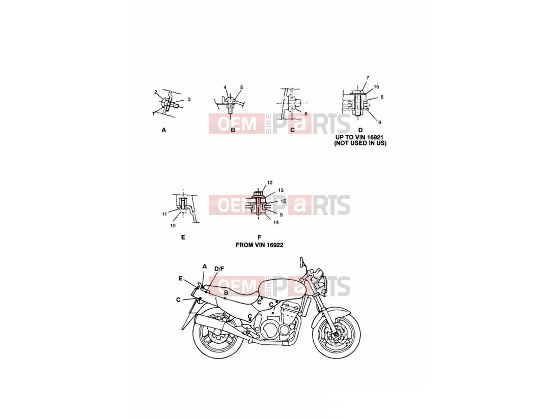 Triumph 1992 TRIDENT Bodywork Fixings