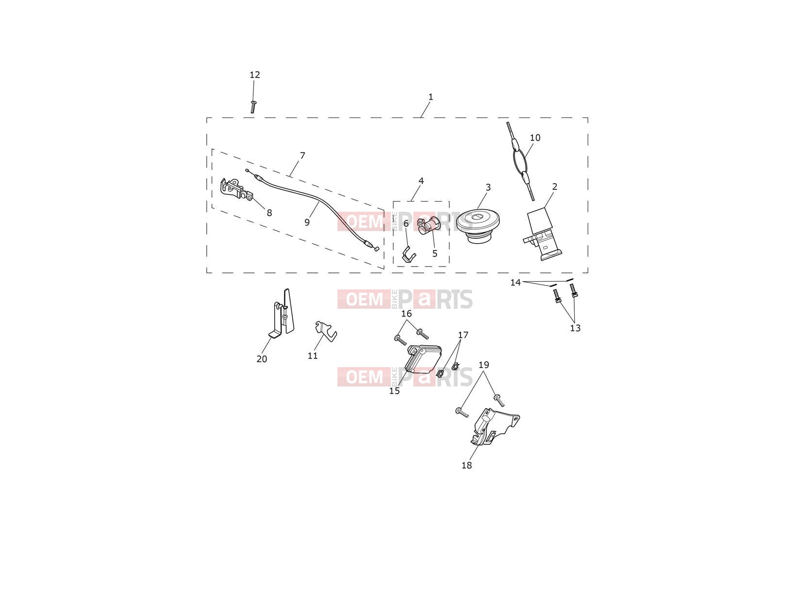 Triumph 2016 THRUXTON Ignition Switch & Lockset