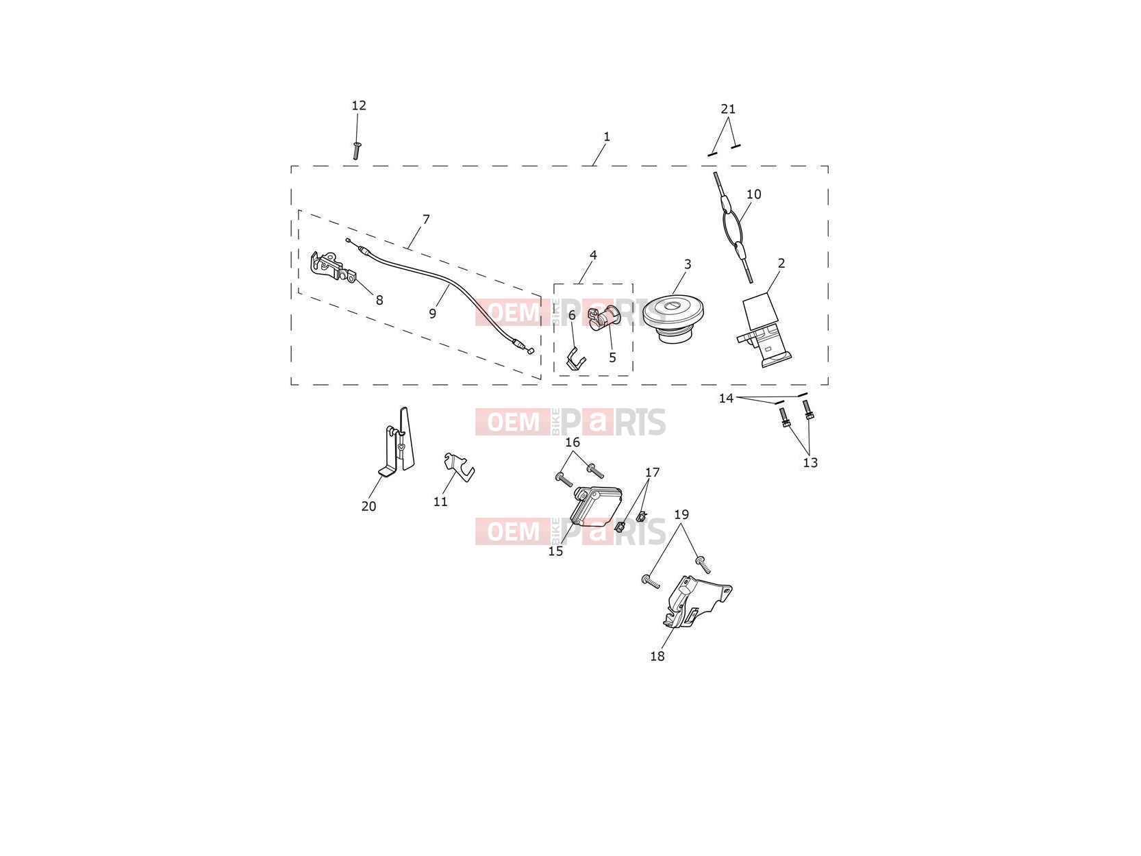 Triumph 2019 THRUXTON R Ignition Switch & Lockset