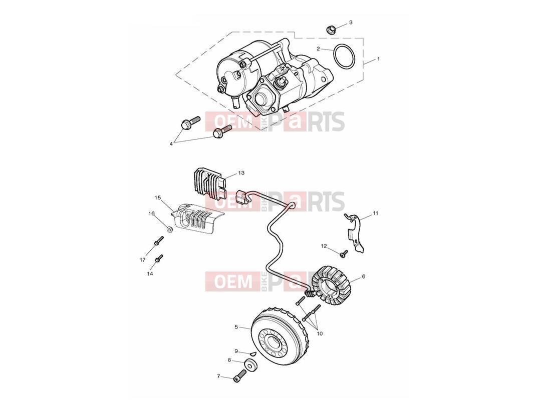 Triumph 2015 THUNDERBIRD COMMANDER Starter & Alternator
