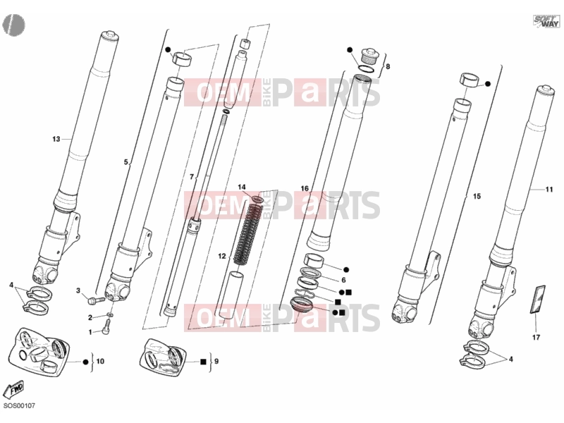 DUCATI 2003 Monster 800 FRONT FORK » FRONT SUSPENSION