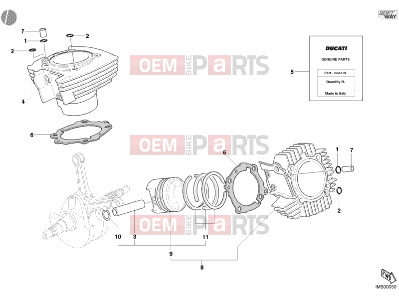 DUCATI 2003 Monster 800 CYLINDER - PISTON » ENGINE CASE