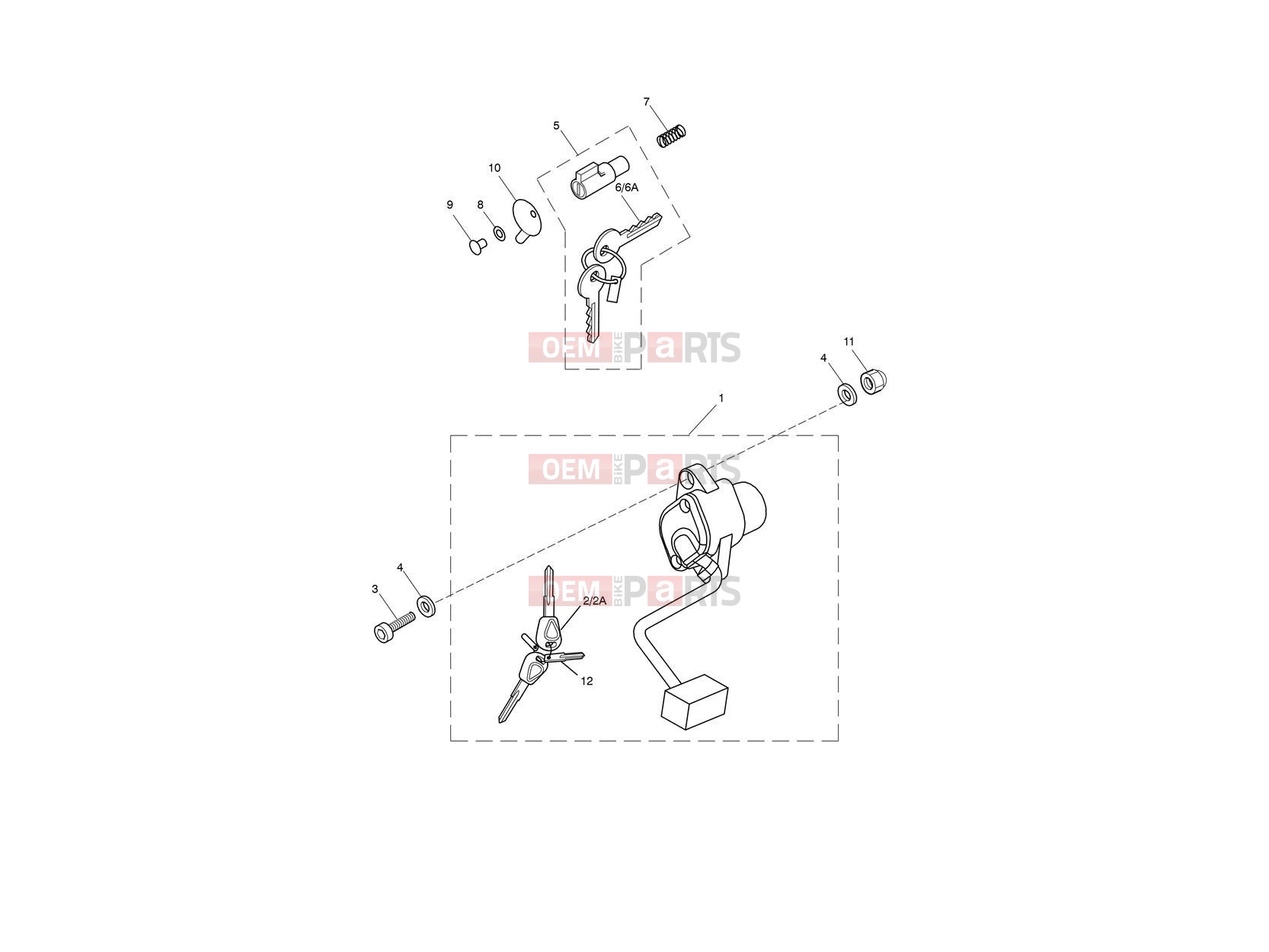 Triumph 2011 SCRAMBLER EFI Ignition Switch & Steering Lock