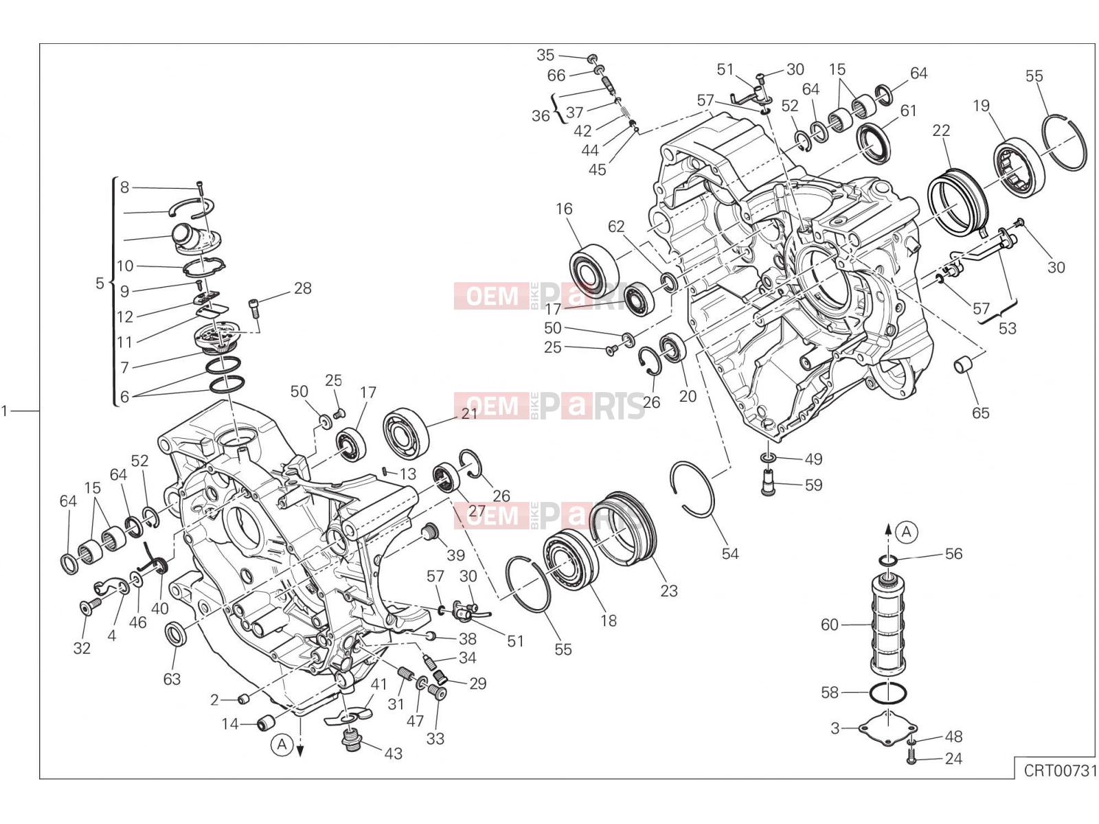 HALF-CRANKCASES PAIR [MOD:MS1200] - Ducati Multistrada 1200 2017