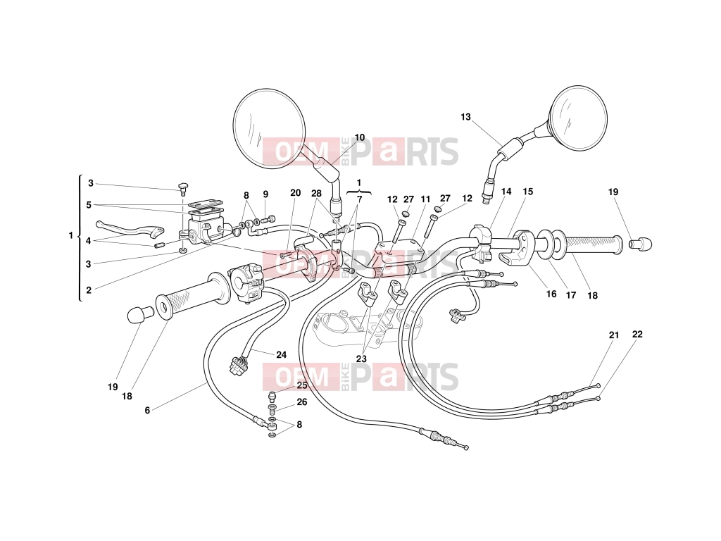 DUCATI 2000 Monster 600 HALF HANDLEBARS