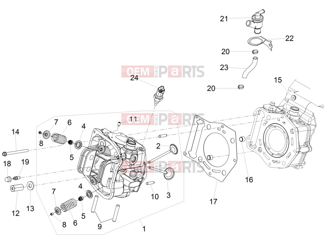 gilera 2015 Fuoco 500 LT Engine » Head unit - Valve