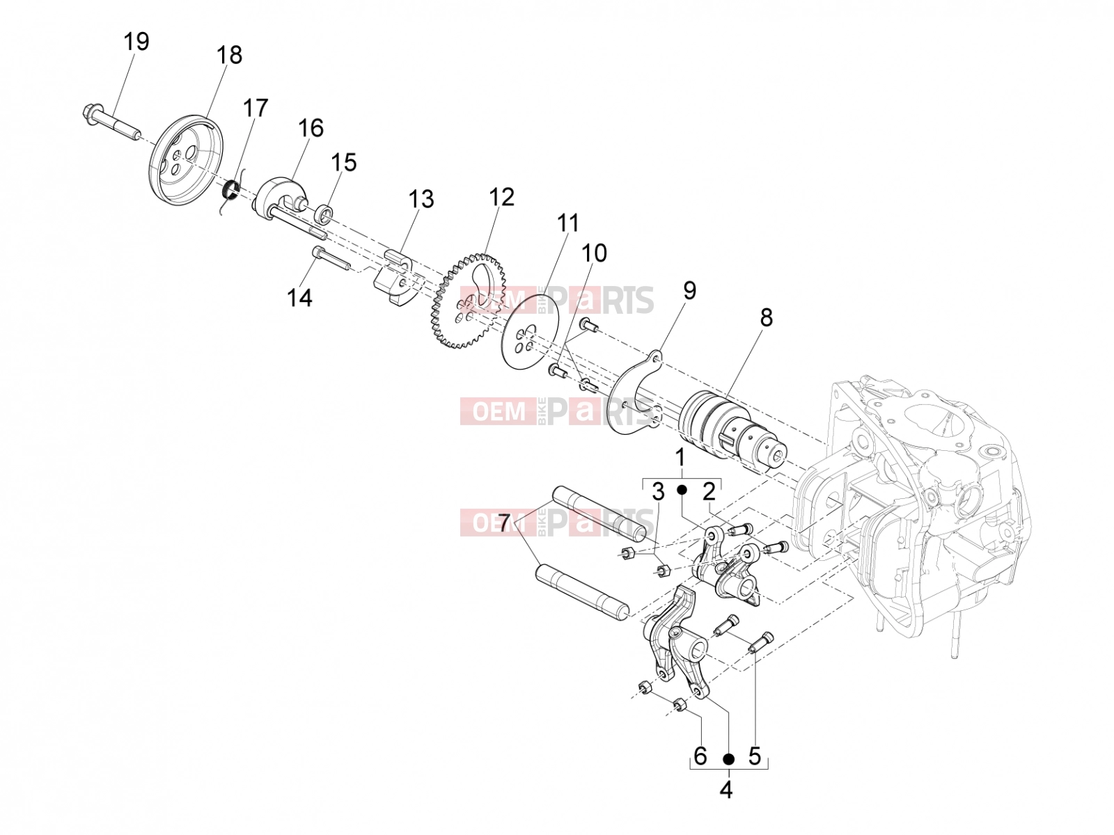 gilera 2015 Fuoco 500 LT Engine » Rocking levers support unit