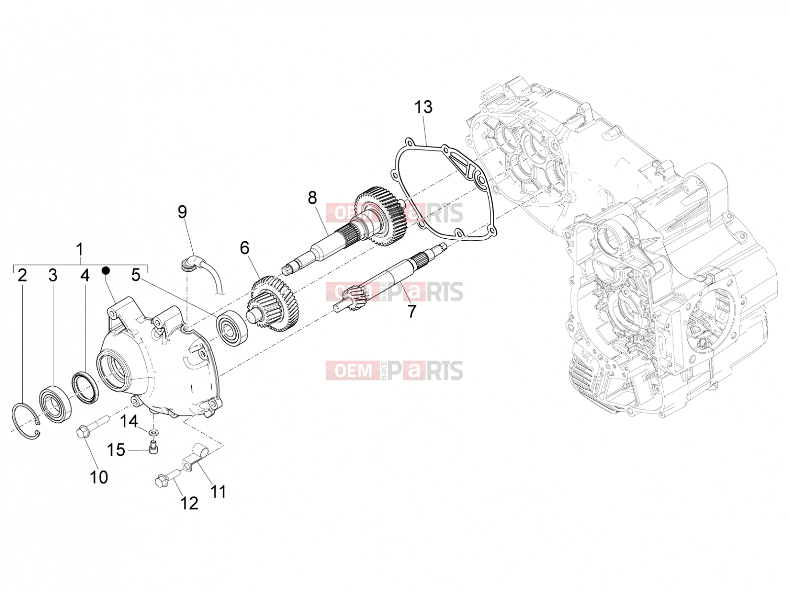 Engine » Reduction unit - Gilera Fuoco 500 LT 2016