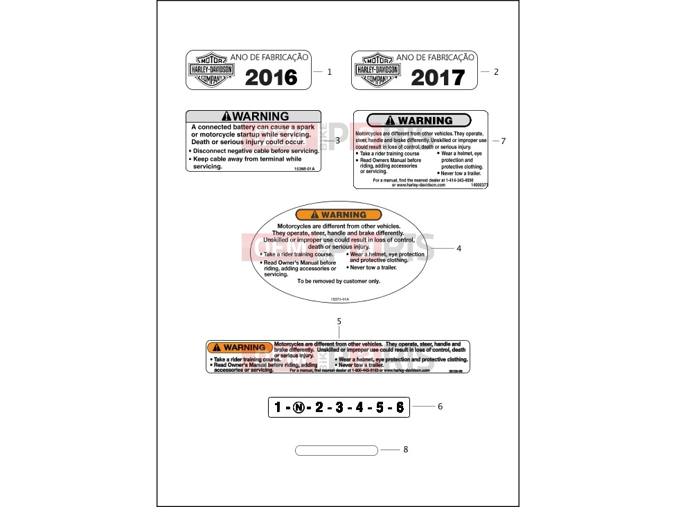 Harley-Davidson 2017 DYNA DYNA STREET BOB  - FXDB LABELS