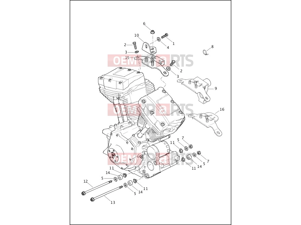 Harley-Davidson 2014 SOFTAIL FAT BOY LO  - FLSTFB ENGINE MOUNTS